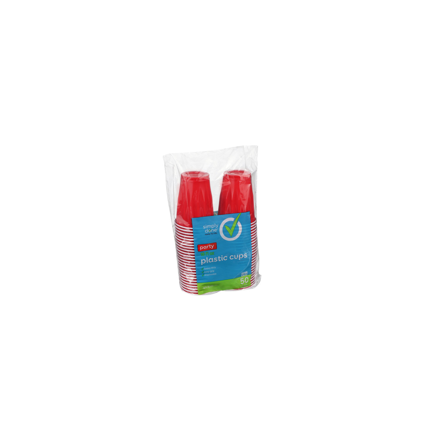 Hefty Easy Grip Disposable Plastic Party Cups, 9 oz, Red