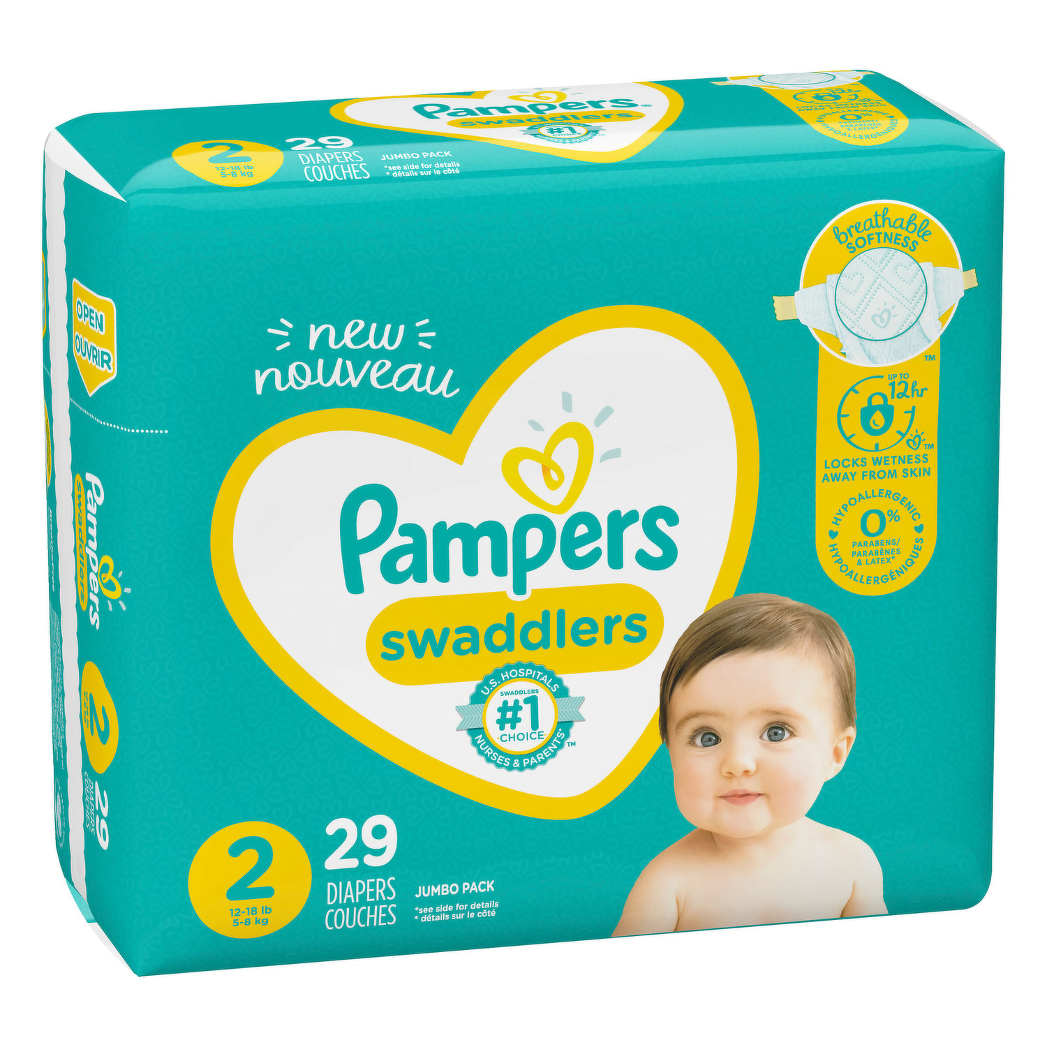 dialect verachten Meevoelen Pampers Diapers, 2 (12-18 lb), Jumbo Pack