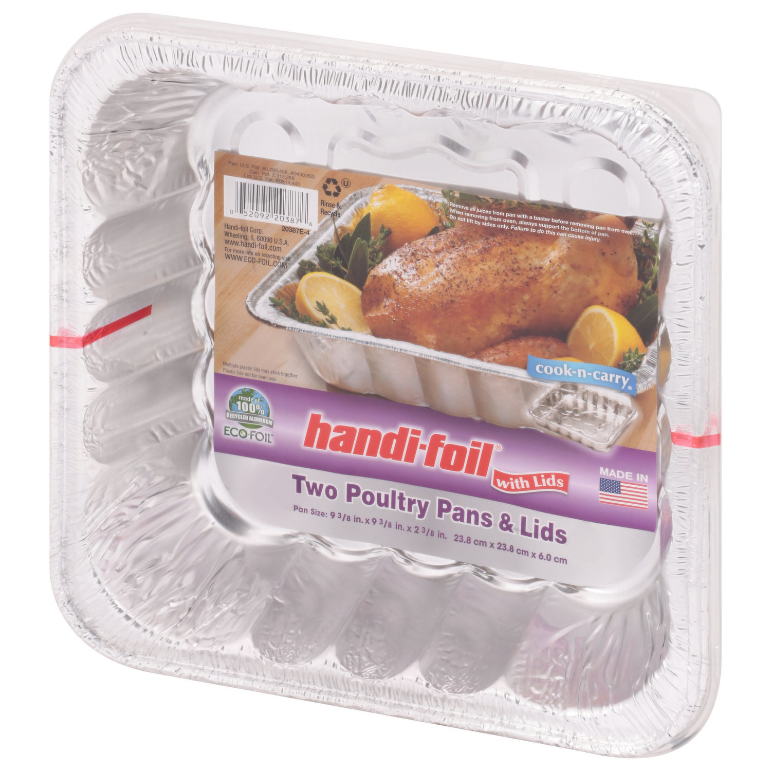 Handi-foil® Cook-n-Carry Poultry Pans & Lids - Silver, 2 pk / 9.3 x 9.3 in  - Ralphs