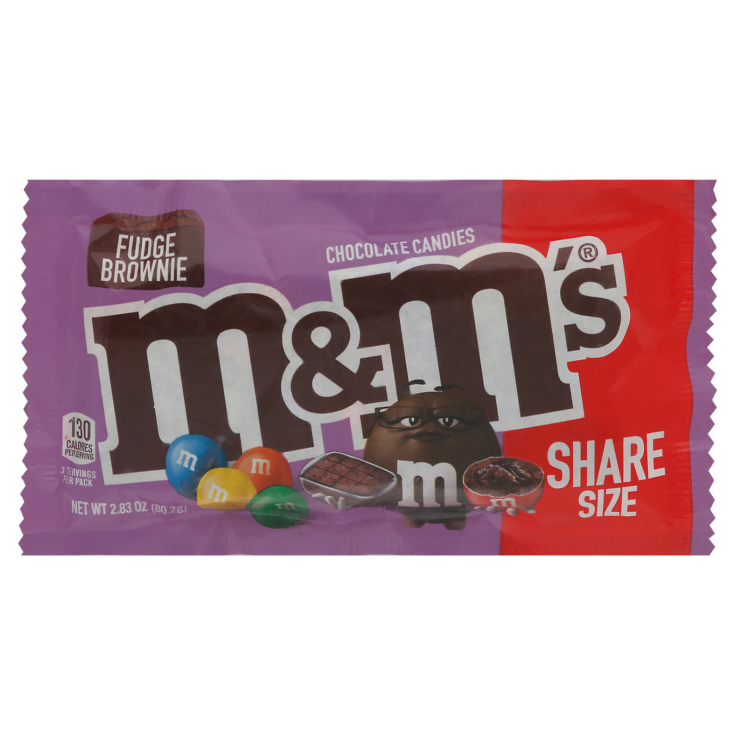 M&M's Chocolate Candies, Fudge Brownie, Share Size - 2.83 oz