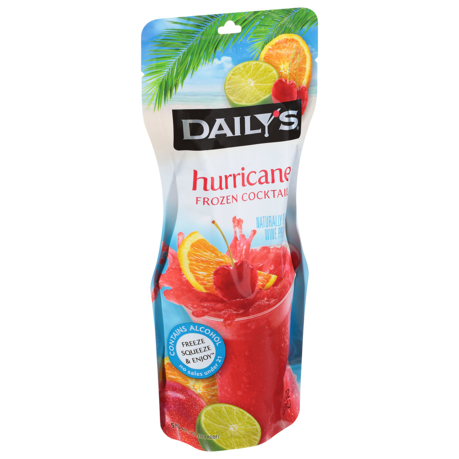 Daily's Hurricane Frozen Ready to Drink Cocktail Single Pouch, 10