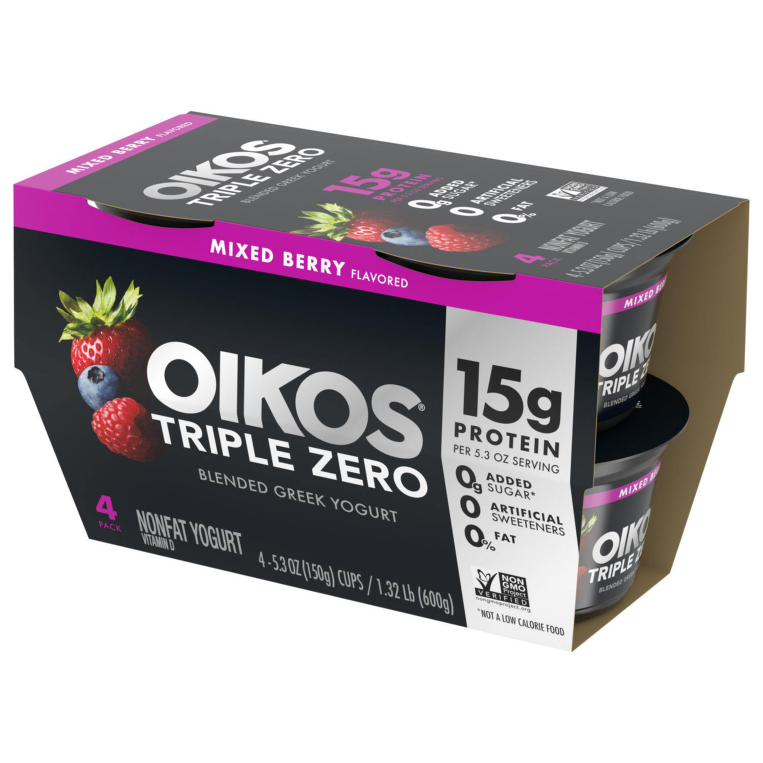 Mixed Berry Oikos Triple Zero High Protein Nonfat Greek Yogurt