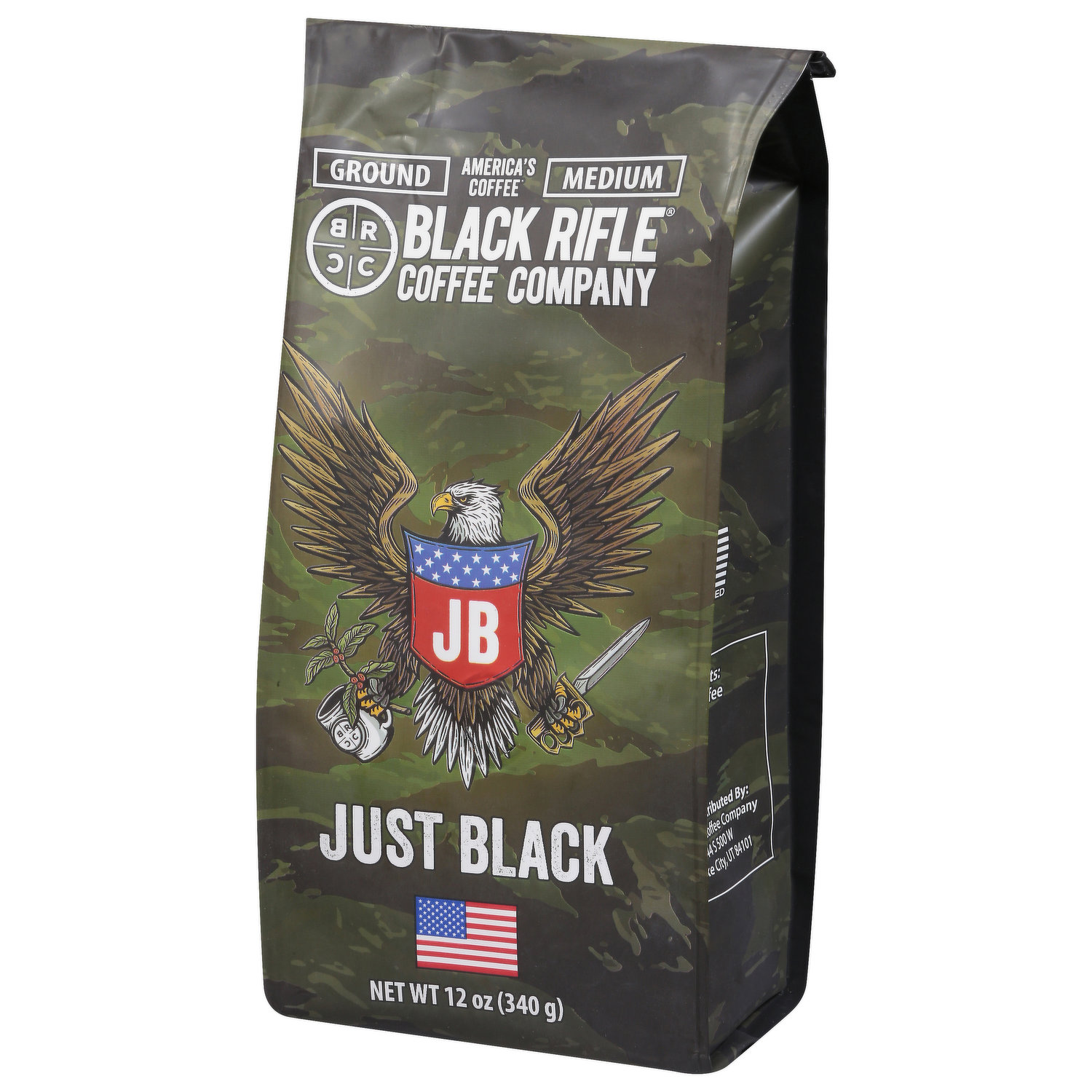 Black Rifle Coffee Company Coffee, Ground, Medium, Just Black