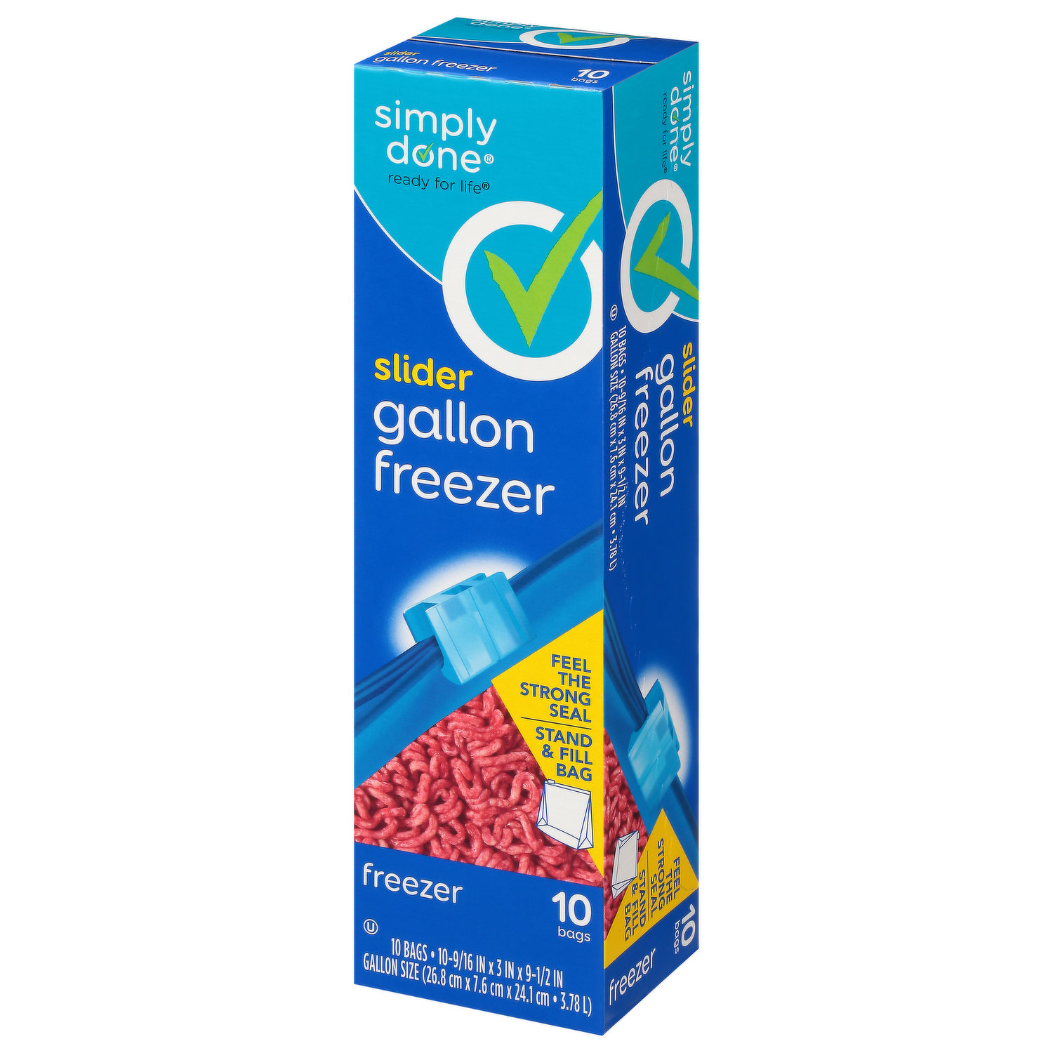 Slider Freezer Bags, Gal., 10-Ct.