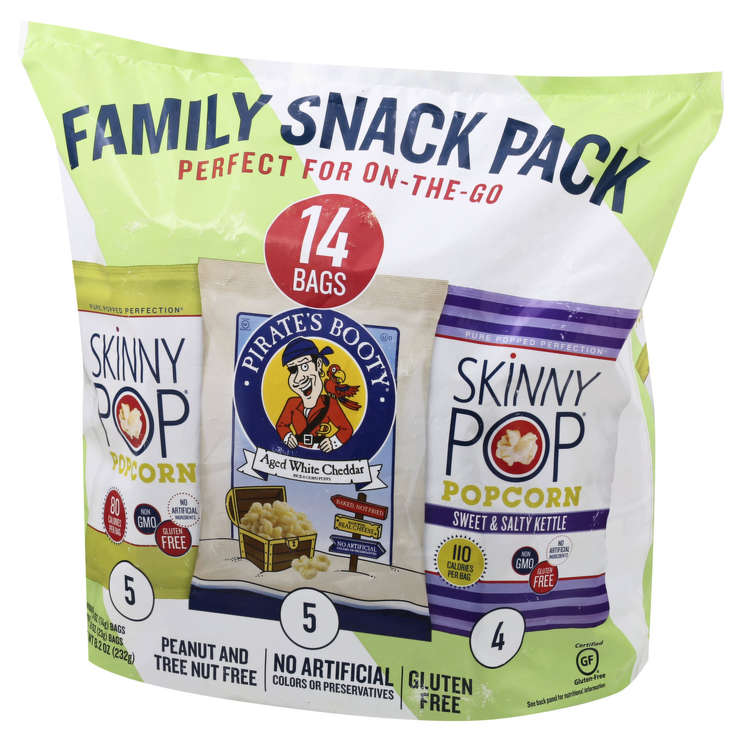 Skinny Pop Popcorn, Original/White Cheddar, Variety Snack Pack 14