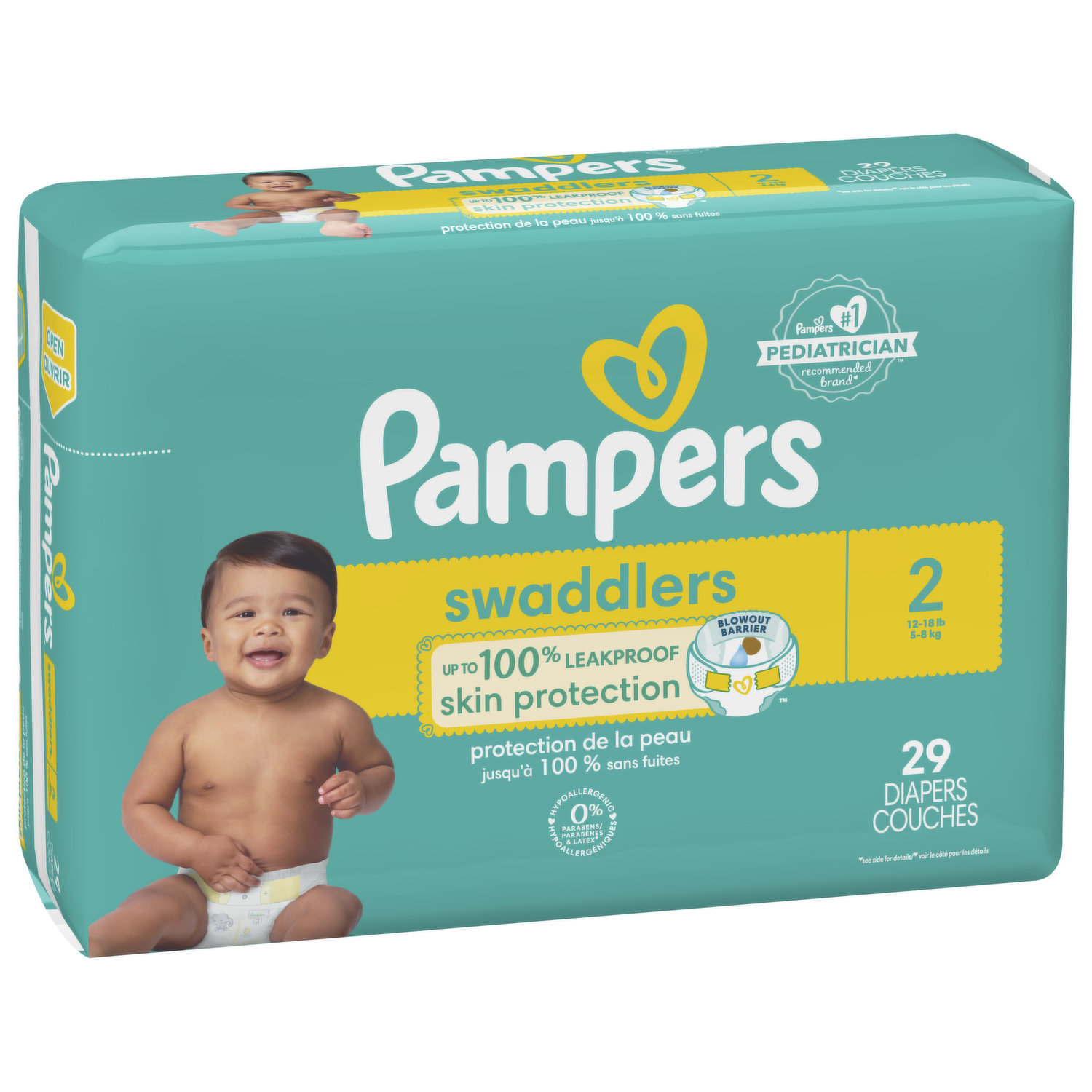 Pampers Baby Dry Diapers, Size 6 (35+ lb), Sesame Street, Jumbo