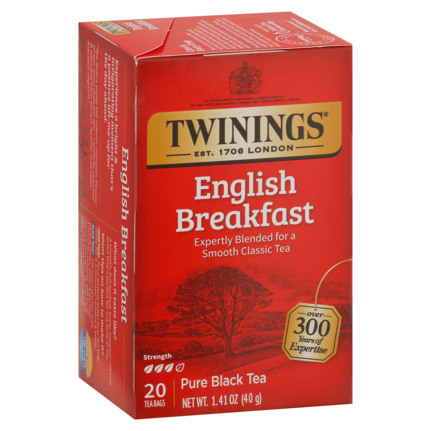 Twinings of London Decaffeinated English Breakfast Tea - 20 bags, 1.41 oz box