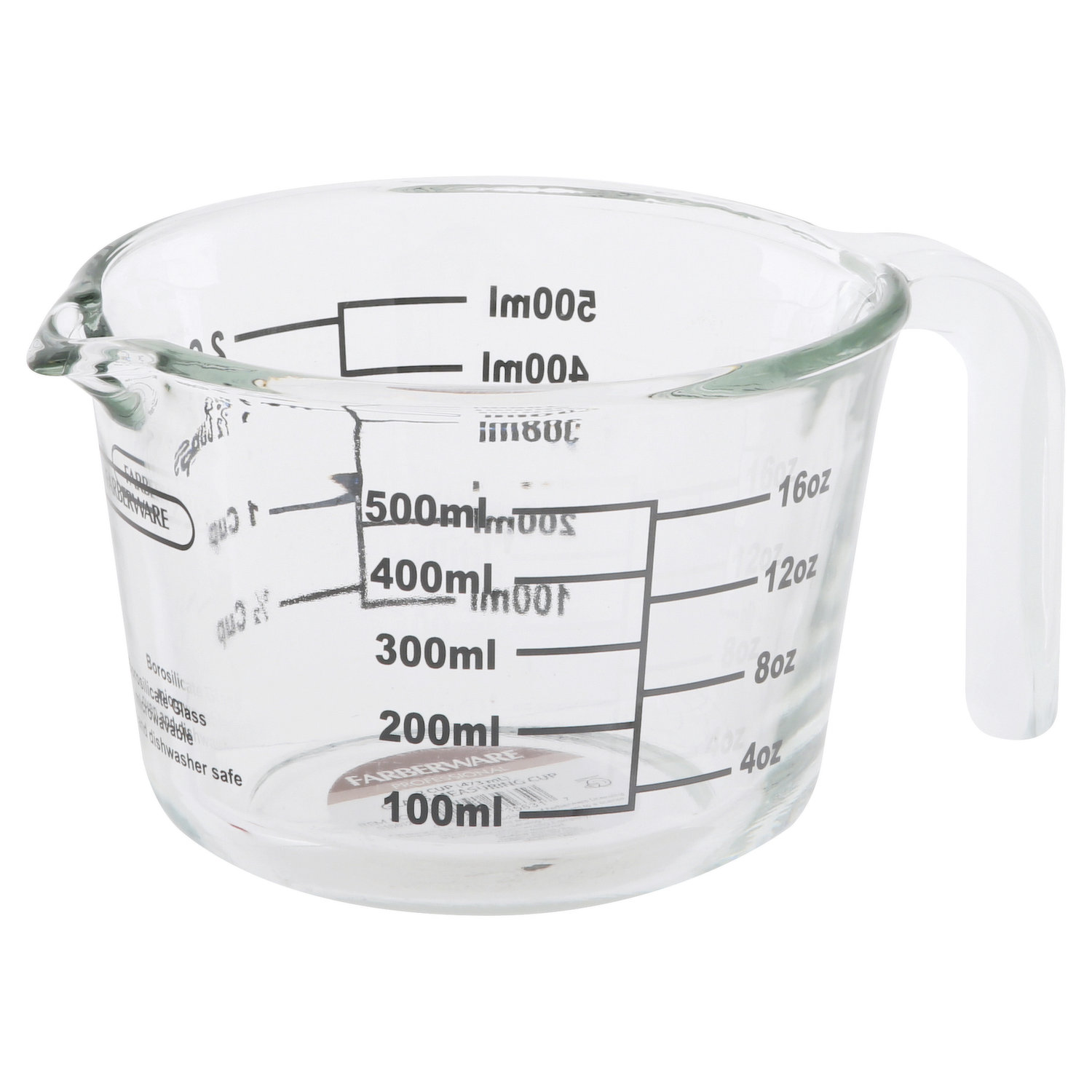 Farberware 2-Cup Borosilicate Glass Wet and Dry Measuring Cup with