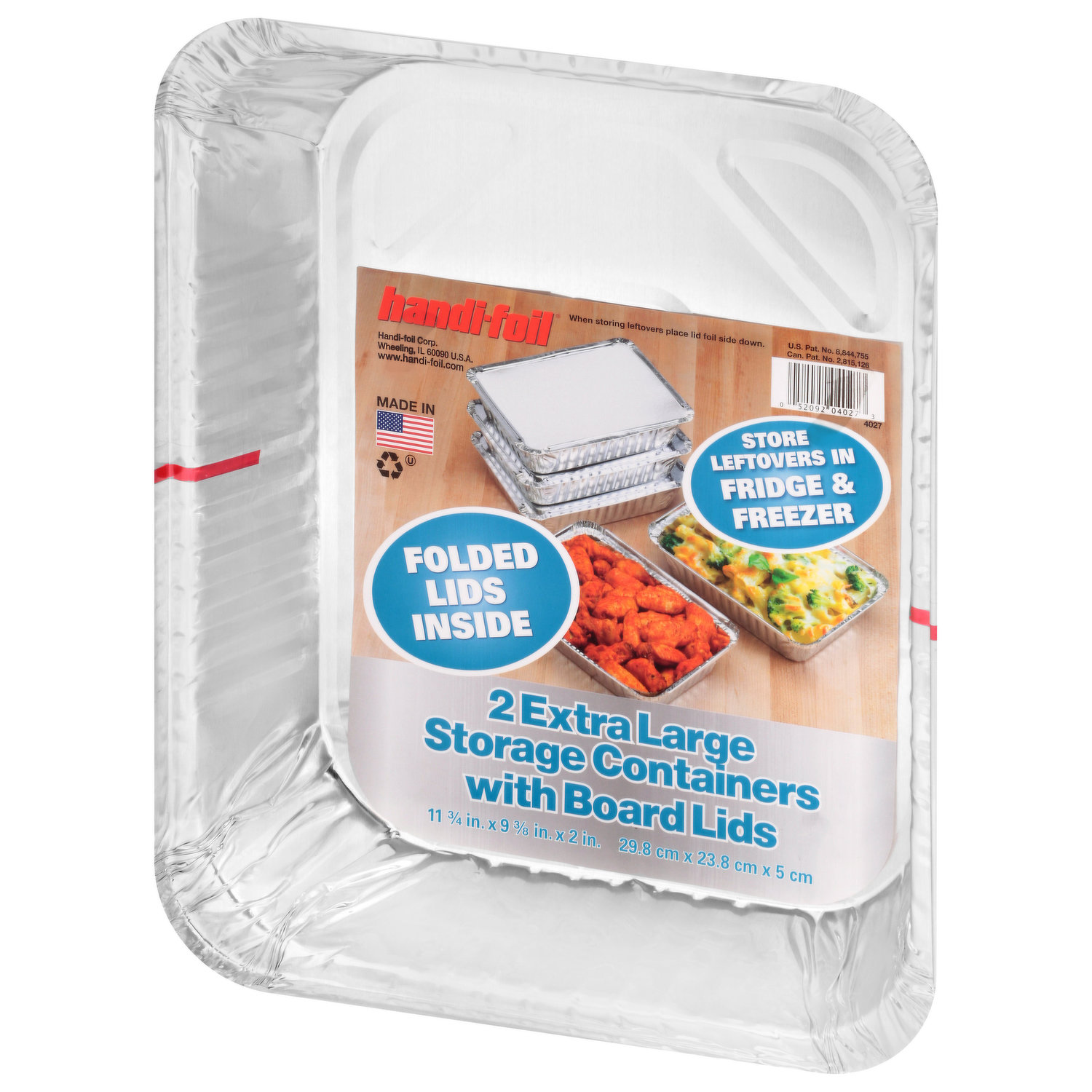 Handi-Foil Storage Containers with Board Lids, Extra Large