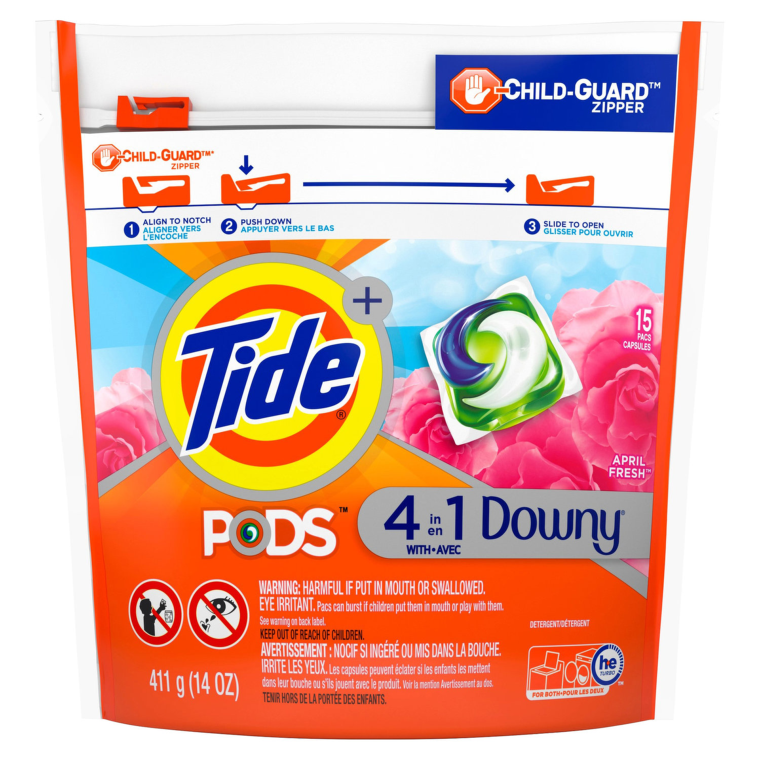 Tide Detergent, Pods, April Fresh, 4 in 1 with Downy - Brookshire's