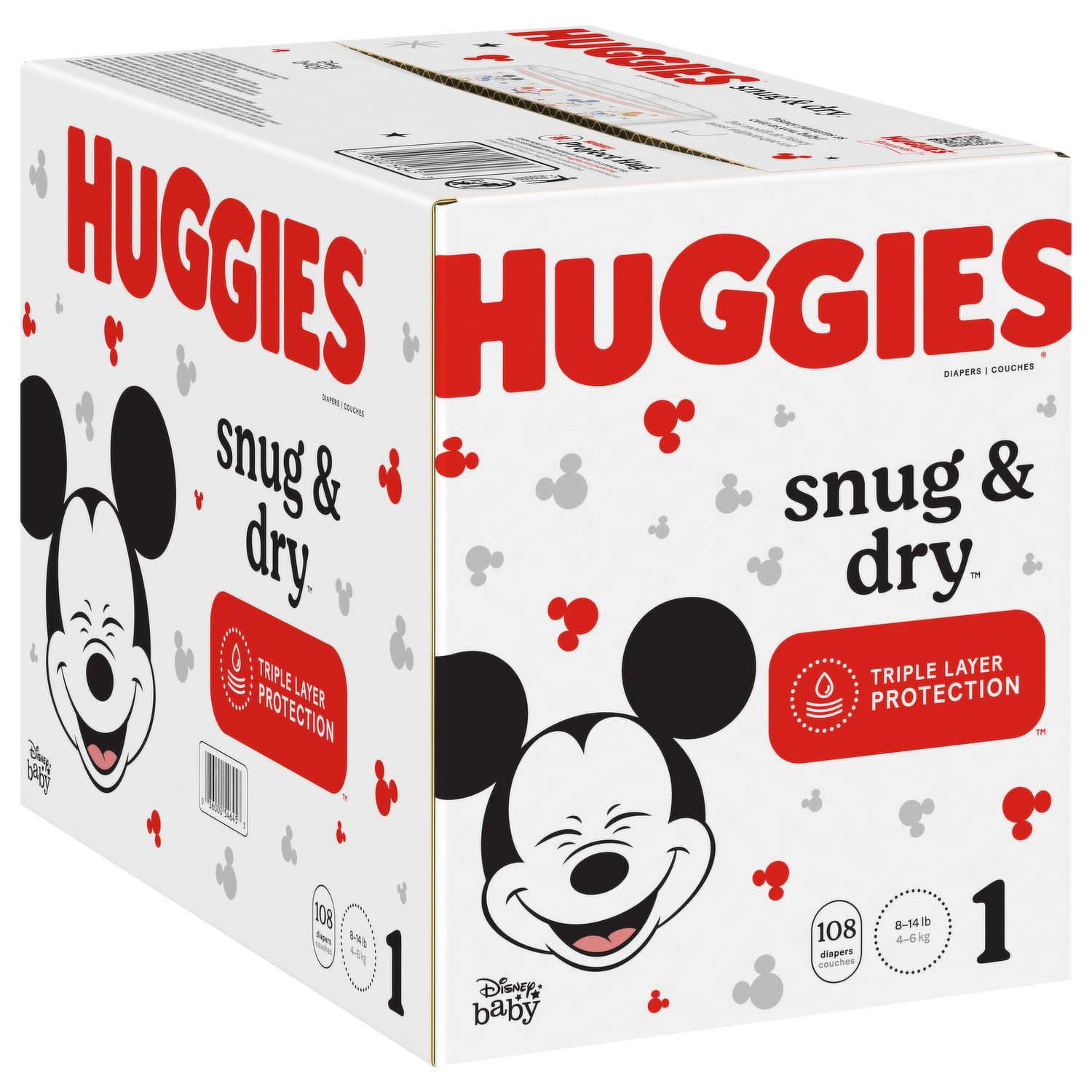 Huggies Disney Snug & Dry Disney Size 1 Diapers 8-14 lbs