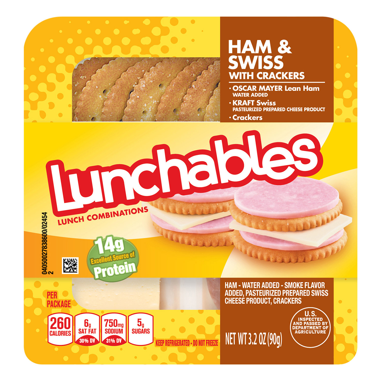 Lunchables Lunch Combinations, Cracker Stackers, Ham + American, with Fruit, Shop