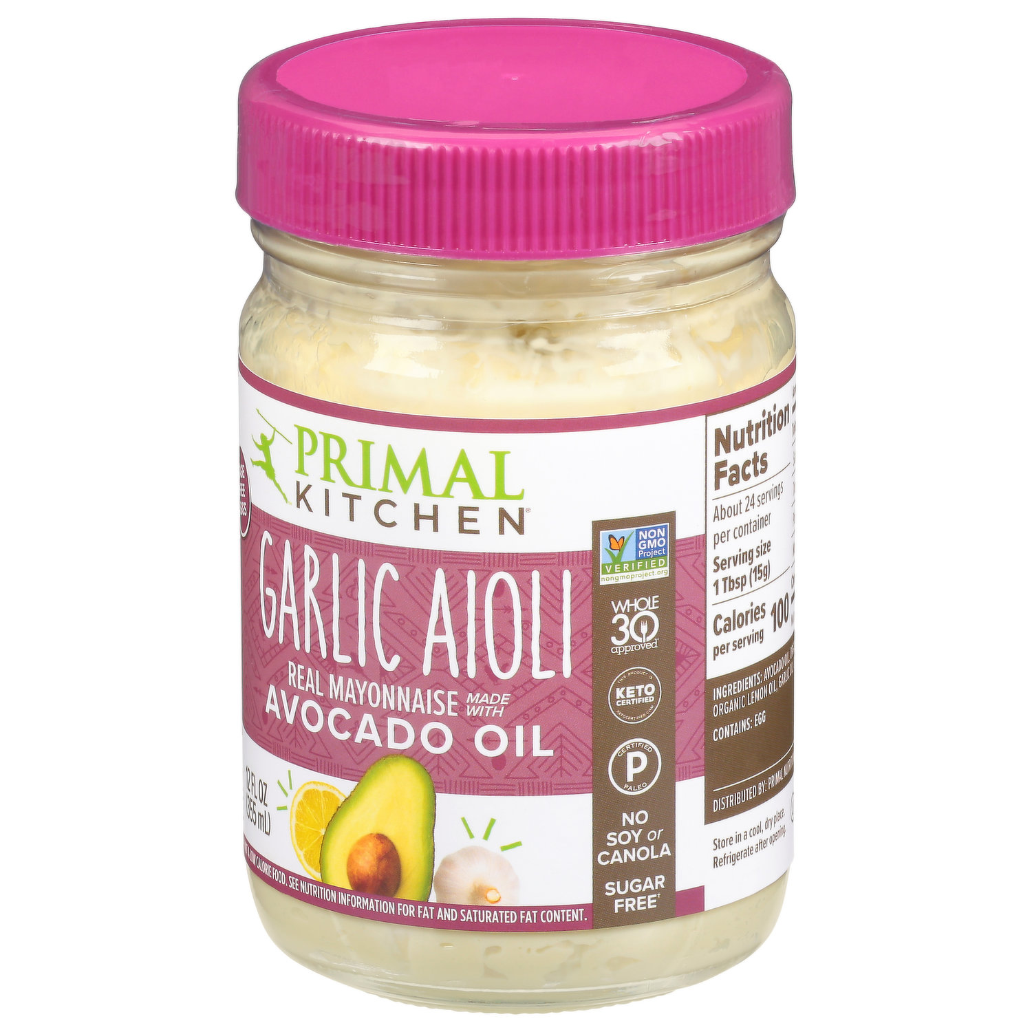 Avocado Oil Mayonnaise - Paleo & Whole 30 Friendly - Soy, Canola, Sugar  Free (12 fl oz.) by Primal Nutrition, Inc at the Vitamin Shoppe