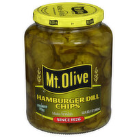 Mt Olive Pickles, Hamburger Dill Chips, 32 Ounce