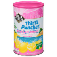 First Street Drink Mix, Pink Lemonade, Thirst Puncher, 75.6 Ounce