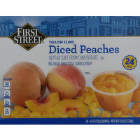 First Street Diced Peaches, Yellow Cling, 24 Pack, 24 Each