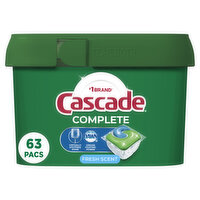 Cascade Cascade Complete Pods, ActionPacs Dishwasher Detergent, Fresh, 63 Ct, 63 Each