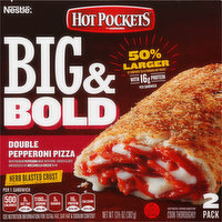 Hot Pockets Pizza, Double Pepperoni, 2 Pack, 13.5 Ounce