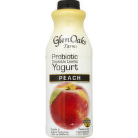 GlenOaks Farms Yogurt, Drinkable, Lowfat, Peach, 32 Ounce