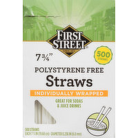 First Street Straws, Polystyrene Free, 7.75 Inch, 500 Each