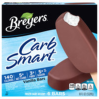 Breyers Frozen Dairy Dessert Bars, Vanilla, 6 Each
