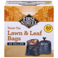 First Street Lawn & Leaf Bags, Twist Tie, 39 Gallon, 60 Each