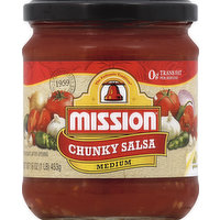 Mission Salsa, Chunky, Medium, 16 Ounce