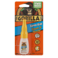 Gorilla Super Glue, Brush & Nozzle, 0.35 Ounce