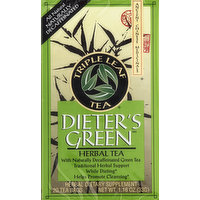 Triple Leaf Tea Herbal Tea, Dieter's Green, Decaffeinated, Bags, 20 Each