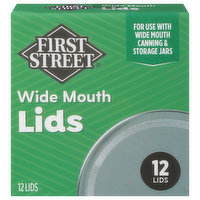 First Street Lids, Wide Mouth, 12 Each