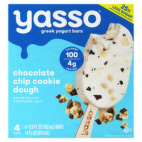 Yasso Yogurt Bars, Greek, Chocolate Chip Cookie Dough, 4 Pack, 14 Ounce