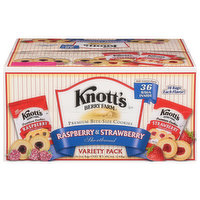 Knott's Berry Farm Cookies, Premium, Raspberry & Strawberry Shortbread, Bite-Size, Variety Pack, 36 Each