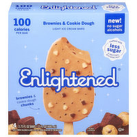 Enlightened Ice Cream Bars, Brownies & Cookie Dough, Light, 4 Each