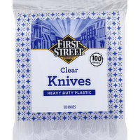 First Street Knives, Clear, Heavy Duty Plastic, 100 Each