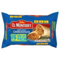 El Monterey Chimichangas, Beef & Bean, Value Pack, 16 Each