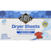 First Street Dryer Sheets, Fresh Scent, Fabric Softener, 240 Each