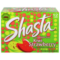 Shasta Soda, Caffeine Free, Kiwi Strawberry, 12 Each