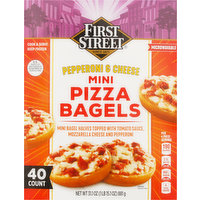 First Street Pizza Bagels, Pepperoni & Cheese, Mini, 40 Each