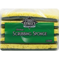 First Street Scrubbing Sponge, Medium, 5 Each