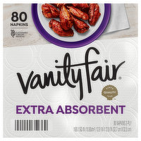 Vanity Fair Napkins, Extra Absorbent, 2-Ply, 80 Each