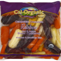 Cal-Organic Farms Baby Carrots, Rainbow, Cut & Peeled, 12 Ounce