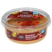 First Street Hummus, with Topping, Roasted Red Pepper, 16 Ounce