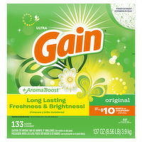 Gain Powder Laundry Detergent, Original Scent, 137 ounces, 133 loads, 137 Ounce