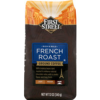 FIRST STREET Coffee, Ground, Dark, French Roast, 12 Ounce