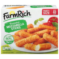 Farm Rich Mozzarella Sticks, Breaded, Party Size, 48 Ounce