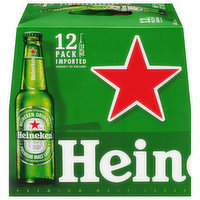 12 pack of Heineken bottles, Heineken Beer, Premium Malt Lager, Original, 12 Pack, 144 Ounce