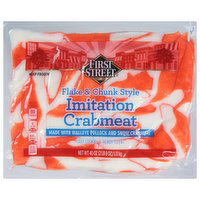 First Street Crabmeat, Imitation, Flake & Chunk Style, 40 Ounce