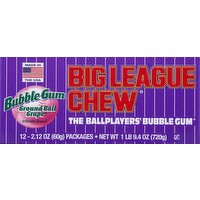 Big League Chew Bubble Gum, Ground Ball Grape, 12 Each