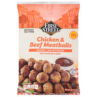 First Street Chicken & Beef Meatballs, Baked, 0.5 Oz Bite Size, 5 Pound