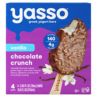 Yasso Greek Yogurt Bars, Vanilla Chocolate Crunch, 4 Pack, 10.6 Ounce